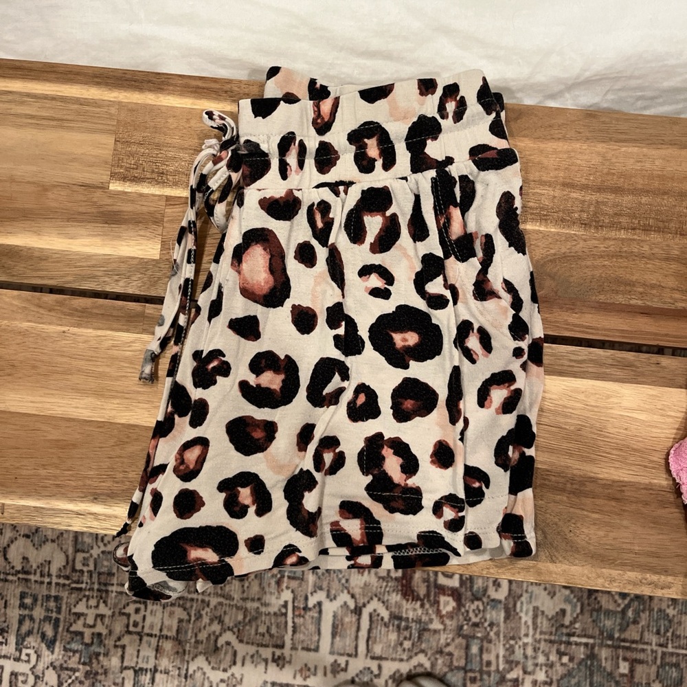 Leopard Print Womens PJ Shorts